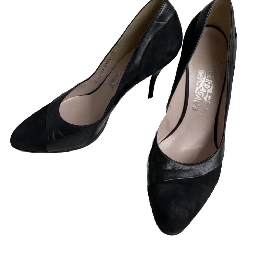 Salvatore Ferragamo Black Stiletto Heels Classic Design